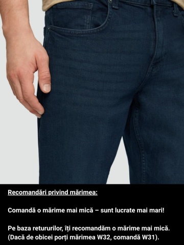 Blugi barbati Rick, cu talie medie si croiala Slim Fit, Indigo - Img 3