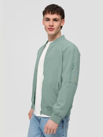 Jacheta barbati tip aviator cu buzunare oblice verde deschis - Img 1