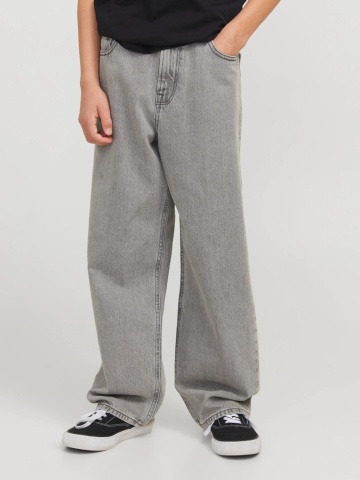 Jack & Jones Blugi baieti, ALEX, cu talie inalta si croiala Baggy Fit, Gri inchis