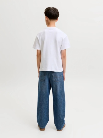 Jack & Jones Blugi baieti, ALEX, cu talie inalta si croiala Baggy fit, Albastru inchis - Img 6