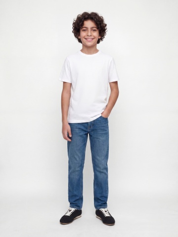 Jack & Jones Blugi baieti, CHRIS, cu talie medie si croiala Relaxed Fit, Albastru - Img 4