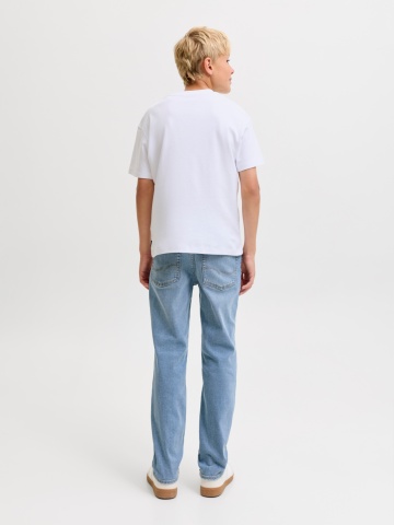 Jack & Jones Blugi baieti, CLARK, cu talie joasa si croiala Regular fit, Albastru deschis - Img 8