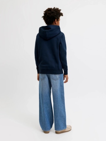 Jack & Jones Blugi baieti, DAVE, cu talie inalta si croiala Baggy Fit, Albastru inchis - Img 6