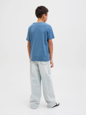 Jack & Jones Blugi baieti, RON, cu talie inalta si croiala Extra Baggy fit, Albastru deschis - Img 6