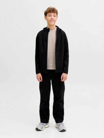 Jack & Jones Bluza baieti, Relaxed fit, cu decolteu la baza gatului, Bej - Img 6