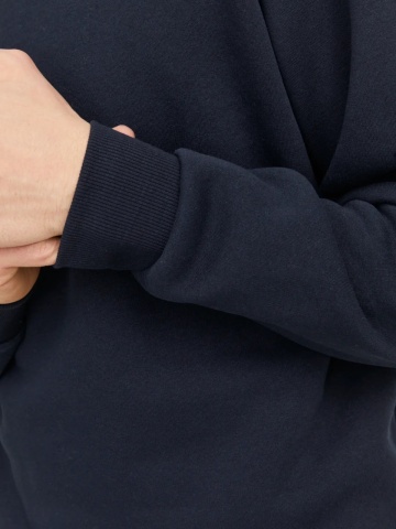 Jack & Jones Bluza barbati, simpla cu decolteu la baza gatului, Bleumarin inchis - Img 4