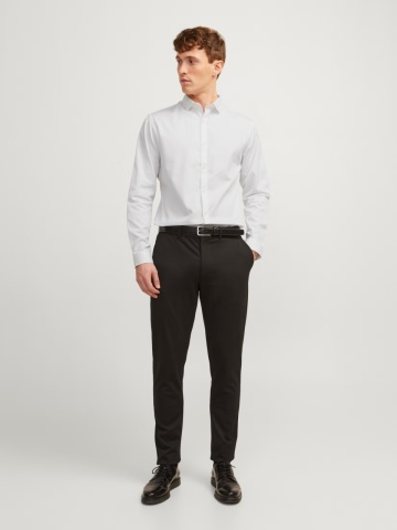 Jack & Jones Camasa barbati, din bumbac, croiala Slim fit, Blacardiff, Alb - Img 6