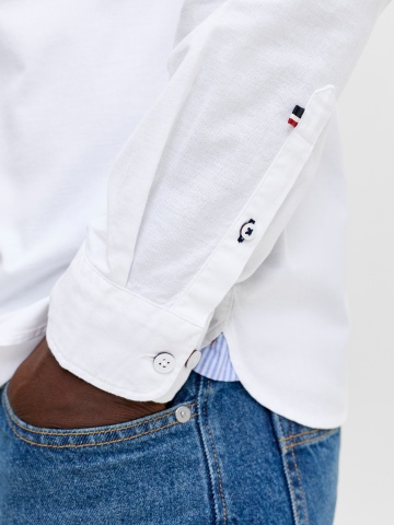 Jack & Jones Camasa barbati, din bumbac, Regular fit, JJOXFORD, Alb - Img 5
