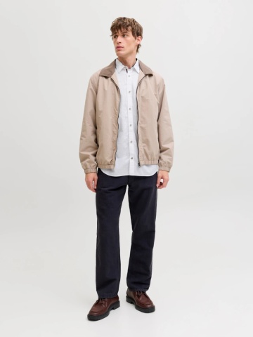 Jack & Jones Camasa barbati, Regular fit, Henry, din bumbac, Alb - Img 6