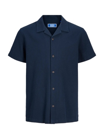 Jack & Jones Camasa cu maneca scurta baieti, Waffle Resort Shirt, Relaxed Fit, Bleumarin inchis - Img 6