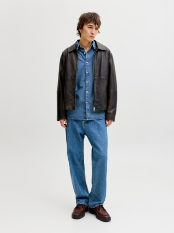Jack & Jones Camasa de blug barbati, Stanley, Regular fit, Albastru - Img 6