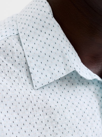 Jack & Jones Camasa de vara barbati, din amestec de in, Regular fit, Albastru deschis - Img 4