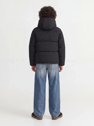 Jack & Jones Geaca baieti, PUFFER, cu gluga, Regular fit, JJGALAXY, Negru - Img 2