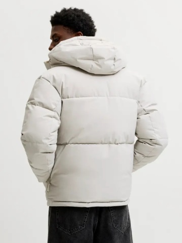 Jack & Jones Geaca barbati, PUFFER, cu gluga, JJESOHO, Bej deschis - Img 2
