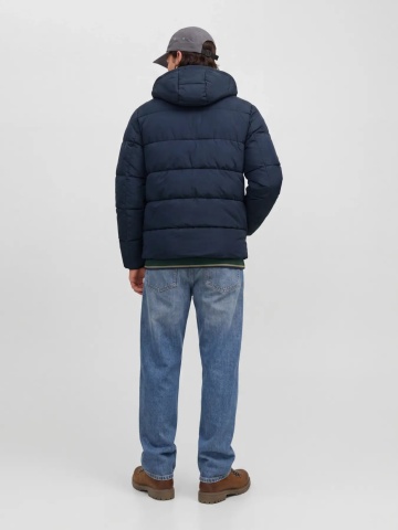 Jack & Jones Geaca barbati, PUFFER, cu gluga, Regular fit, JJEFREDDIE, Bleumarin inchis - Img 7