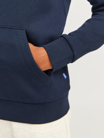 Jack & Jones Hanorac baieti, Regular Fit cu buzunar tip marsupiu si imprimeu cu logo, Bleumarin inchis - Img 5