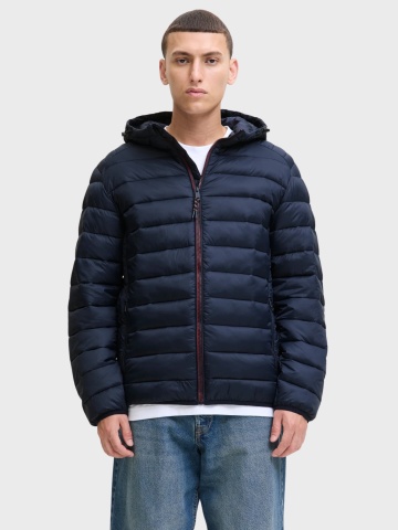Jack & Jones Jacheta barbati cu gluga, Bradley 12280970, Regular fit, Bleumarin inchis