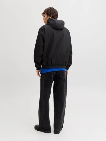 Jack & Jones Jacheta barbati, subtire cu gluga si buzunare oblice, Negru - Img 5