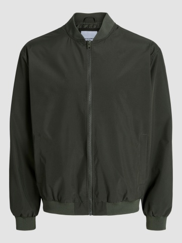 Jack & Jones, Jacheta bomber, barbati, cu buzunare oblice fara fermoar, Verde inchis - Img 7