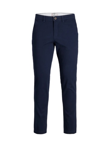 Jack & Jones Pantaloni chino barbati, Dave, croiala Slim fit, Bleumarin inchis - Img 8