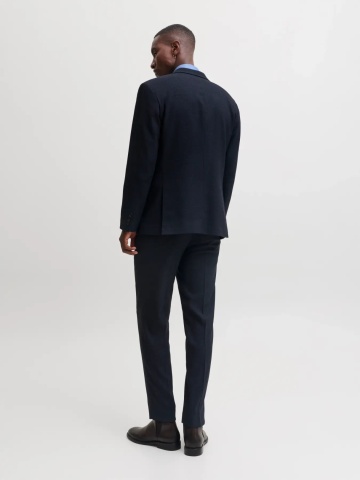 Jack & Jones Pantaloni costum barbati, din amestec de lana, cu talia medie, Slim fit, JPRSOLARIS, Bleumarin inchis - Img 6
