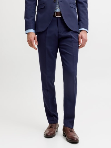 Jack & Jones Pantaloni costum barbati, JPRFRANCO, cu croiala Super Slim fit, Bleumarin inchis
