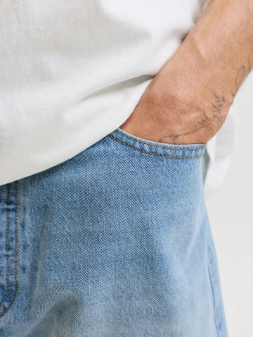Jack & Jones Pantaloni scurti de blug barbati, JJITONY JJORIGINAL, cu talie inalta, Relaxed Fit, Albastru deschis - Img 3