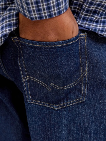 Jack & Jones Plus Blugi CHRIS barbati big sizes, cu talie inalta si croiala Relaxed fit, Indigo - Img 4