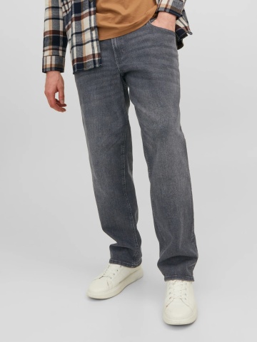 Jack & Jones Plus Blugi JJIMIKE JJORIGINAL, barbati cu talie inalta si croiala Conica, Gri inchis