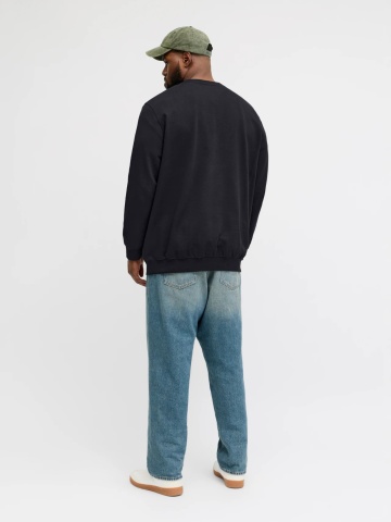 Jack & Jones Plus Bluza barbati big sizes, cu decolteu la baza gatului, Negru - Img 7