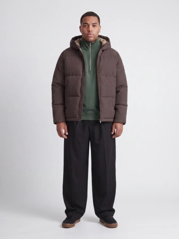 Jack & Jones Plus Geaca barbati big sizes, cu gluga, Regular fit, JJGALAXY, Maro inchis - Img 3