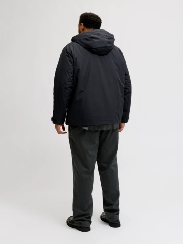 Jack & Jones Plus Jacheta de tranzitie, barbati big size, cu gluga si croiala Regular fit, Negru - Img 7