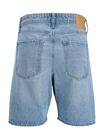 Jack & Jones Plus Pantaloni scurti de blug barbati big sizes, cu talie inalta, din bumbac, Relaxed Fit, Tony, Albastru deschis - Img 8