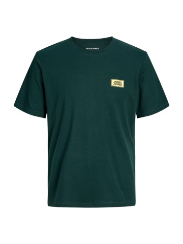 Jack & Jones Plus Tricou barbati big sizes, din bumbac, Regular fit, JJRUSH, Verde inchis - Img 8