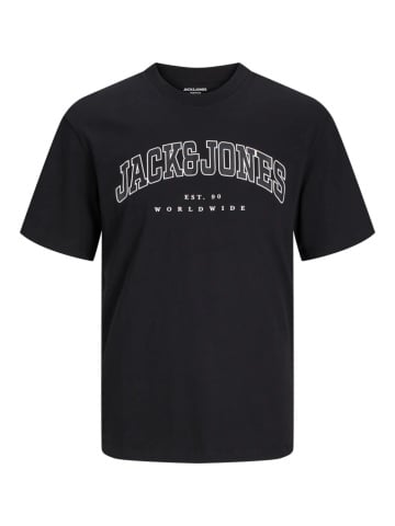 Jack & Jones Plus Tricou barbati big sizes, Relaxed Fit, imprimeu cu logo, Negru - Img 8