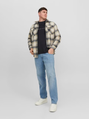 Jack & Jones Plus Tricou cu logo, barbati big sizes, din bumbac organic, Standard Fit, Negru - Img 5