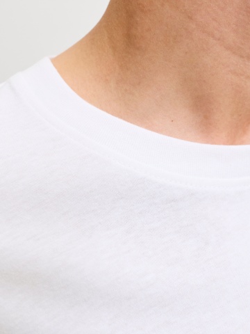 Jack & Jones Plus Tricou la baza gatului barbati big sizes, din bumbac, Regular Fit, Alb - Img 3