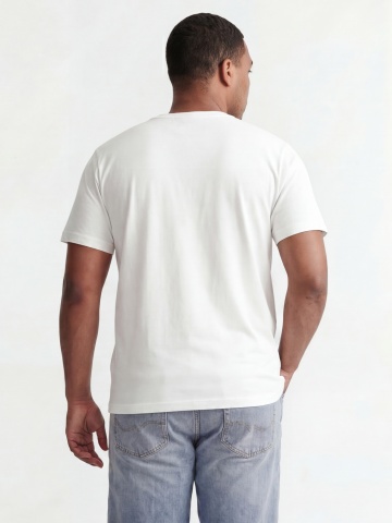 Jack & Jones Plus Tricou la baza gatului barbati big sizes, din bumbac, Regular Fit, Alb - Img 2