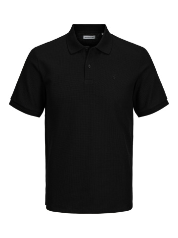 Jack & Jones Plus Tricou polo barbati big sizes, cu logo, Regular fit, Negru - Img 8