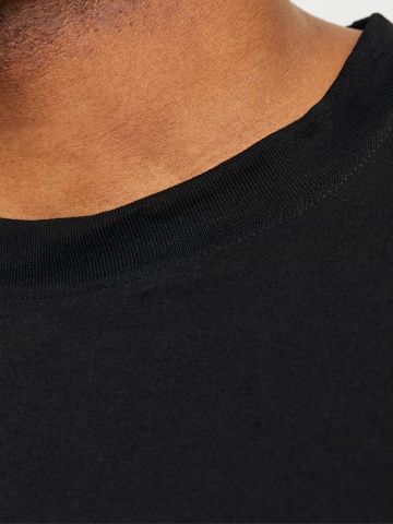 Jack & Jones Plus Tricou simplu barbati big sizes, Bradley, decolteu la baza gatului, Negru - Img 3