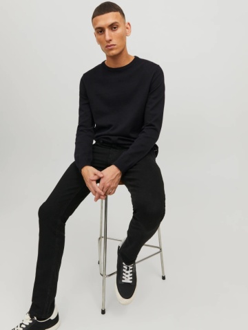 Jack & Jones Pulover barbati cu decolteu la baza gatului, Negru - Img 5
