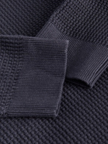 Jack & Jones Pulover barbati cu fermoar la baza gatului, din bumbac organic, JPRBLUSTANLEY, Bleumarin inchis - Img 3