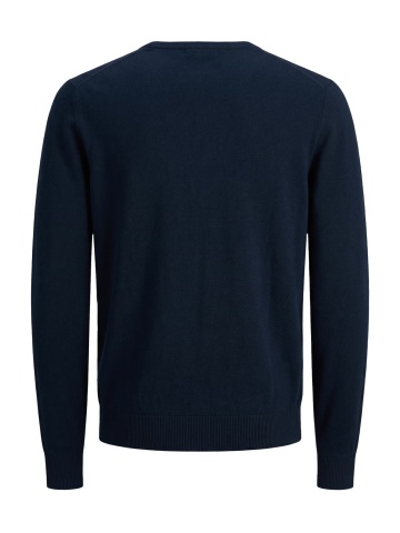 Jack & Jones Pulover tricotat barbati, cu decolteu la baza gatului, JJEEMIL, Bleumarin inchis - Img 8