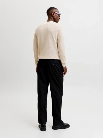 Jack & Jones Pulover tricotat barbati, din bumbac organic, Regular fit, JAURYDER, Bej - Img 7