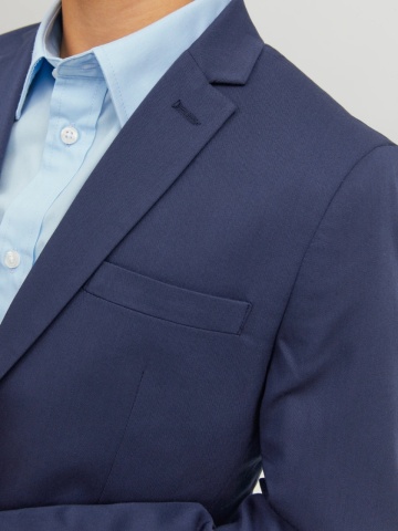 Jack & Jones Sacou costum baieti, SOLAR, croiala Super Slim Fit, Bleumarin - Img 4