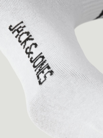 Jack & Jones Set 3 perechi de sosete tenis, barbati, JACTRAVIS, cu logo, Alb - Img 2