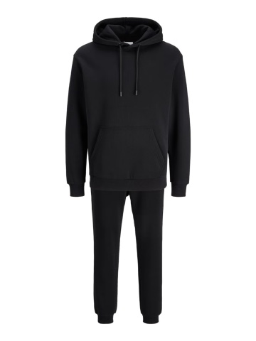 Jack & Jones Set trening barbati, format din hanorac cu gluga, fara fermoar si pantaloni lungi, Relaxed Fit, JJEBRADLEY, Negru - Img 5