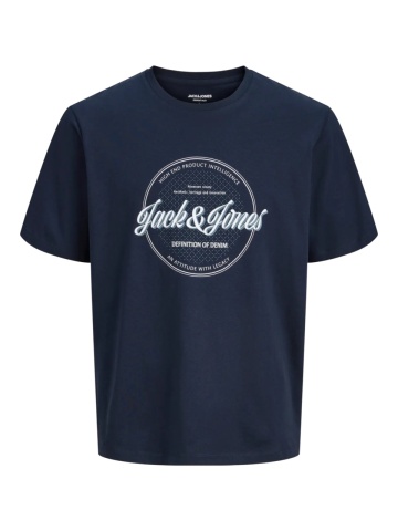 Jack & Jones Tricou barbati, din bumbac, Regular fit, JJEDOVER, Bleumarin inchis - Img 8