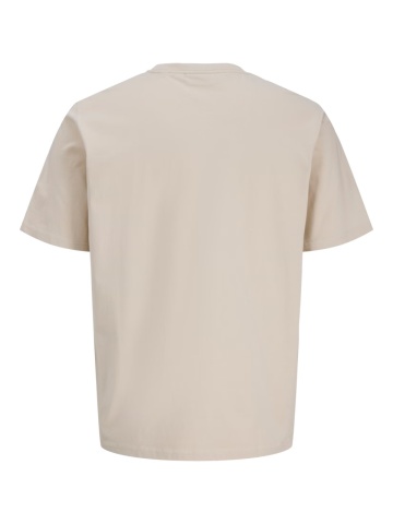 Jack & Jones Tricou barbati, JJESOHO TEE SS, la baza gatului, Relaxed Fit, Crem - Img 9