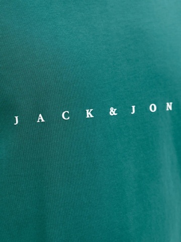 Jack & Jones Tricou barbati JJESTAR JJ TEE SS, cu textul Jack & Jones, Relaxed Fit, Verde inchis - Img 4